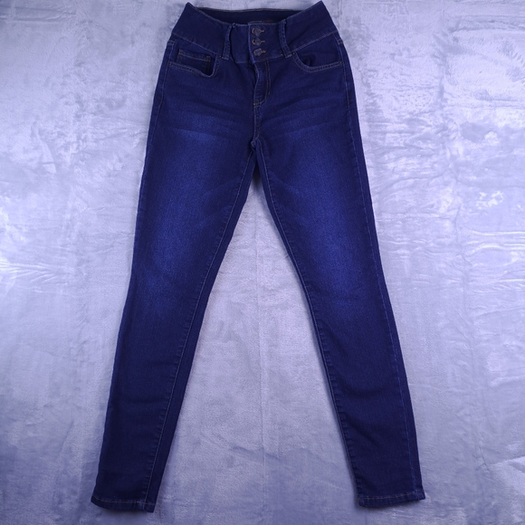 YMI Dark Wash Blue Skinny Jeans Stretch High Rise Women's Size 7/28 - Picture 1 of 13